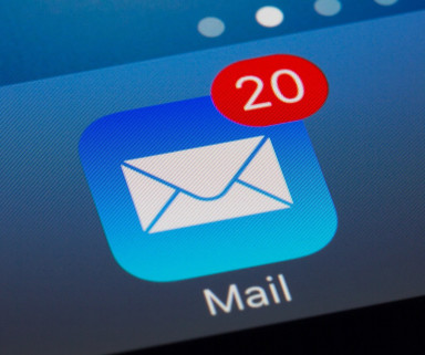 Email icon with 20 messages